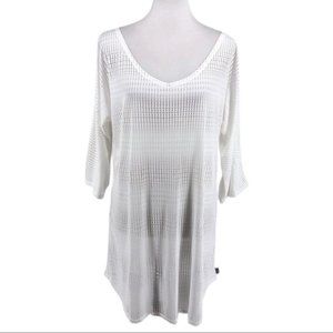 O’Neill White 3/4 Sleeve Swim Coverup, Size M/L